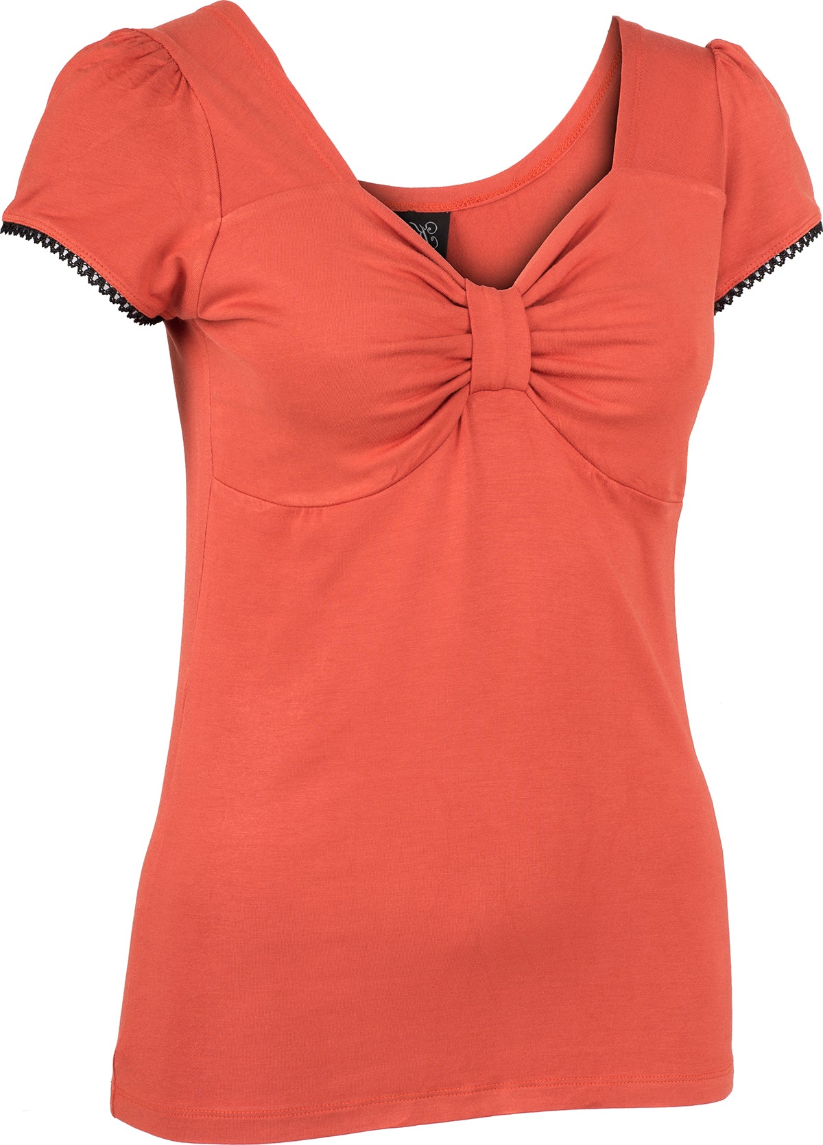 Kuestenluder_Jija_Vintage_PLAIN_Gathered_Kurzarm_Oberteil_SHIRT_Orange-3luZZTEoTFdy3H