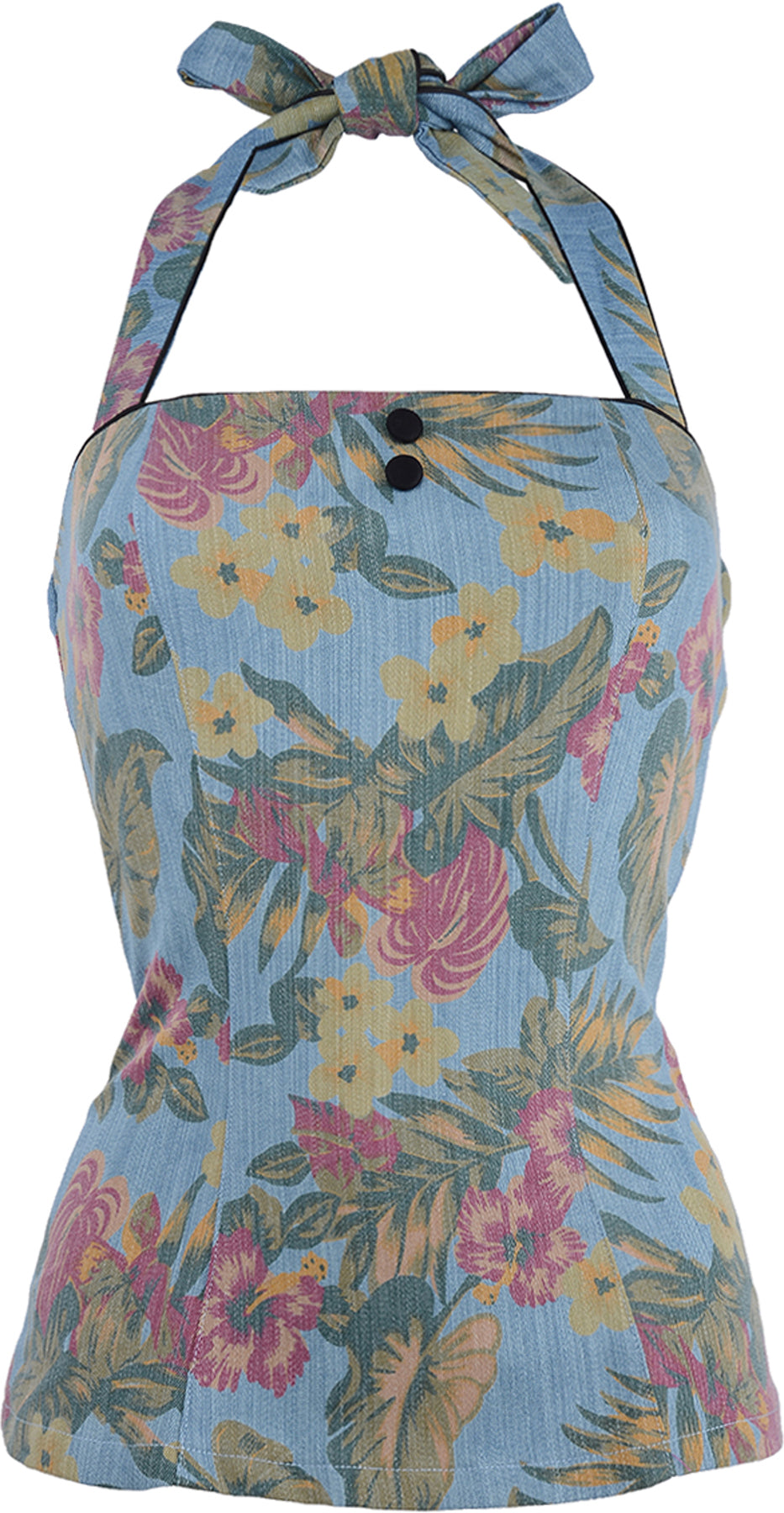 Kuestenluder_KADRA_Tiki_Floral_50s_Frangipani_Neckholder_Top_-_Blau_killer_kirschebU8Gut47w7I9E