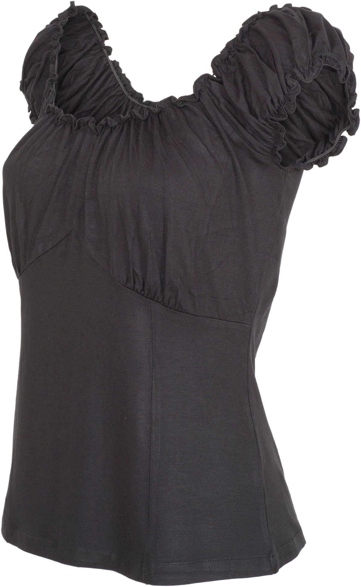 Kuestenluder_KAELLA_Vintage_Basic_RUFFLE_Carmen_Oberteil_SHIRT_Schwarz-3
