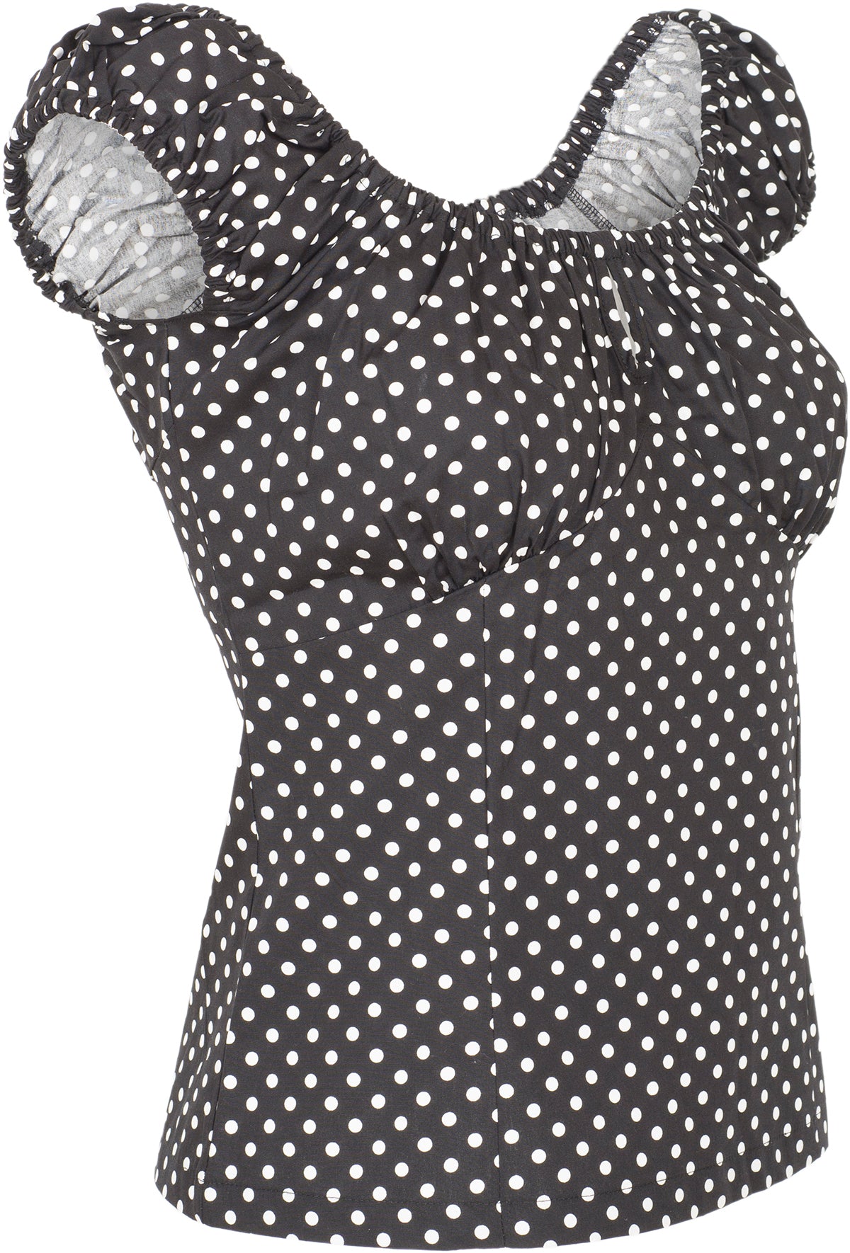 Kuestenluder_KAIJA_Vintage_POLKA_DOT_Punkte_Peephole_Oberteil_BLUSENSHIRT-2