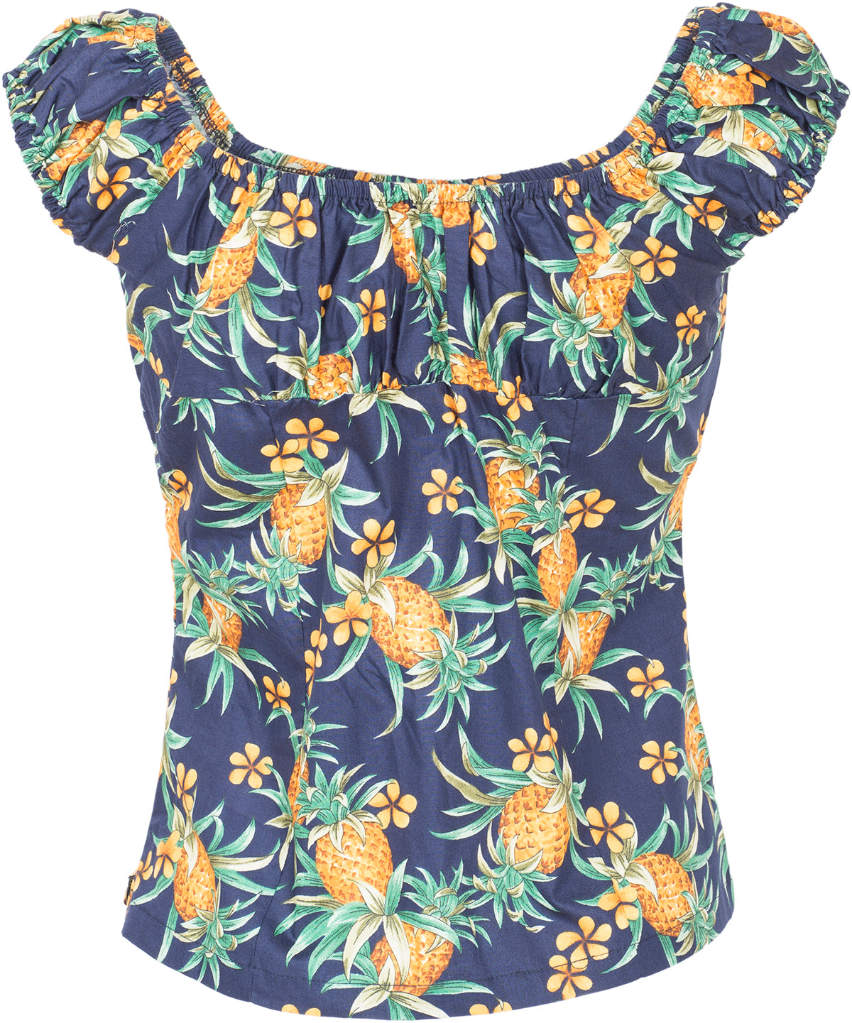 Kuestenluder_KAIJA_Vintage_Tropical_PINEAPPLE_Peephole_Oberteil_BLUSENSHIRT-4