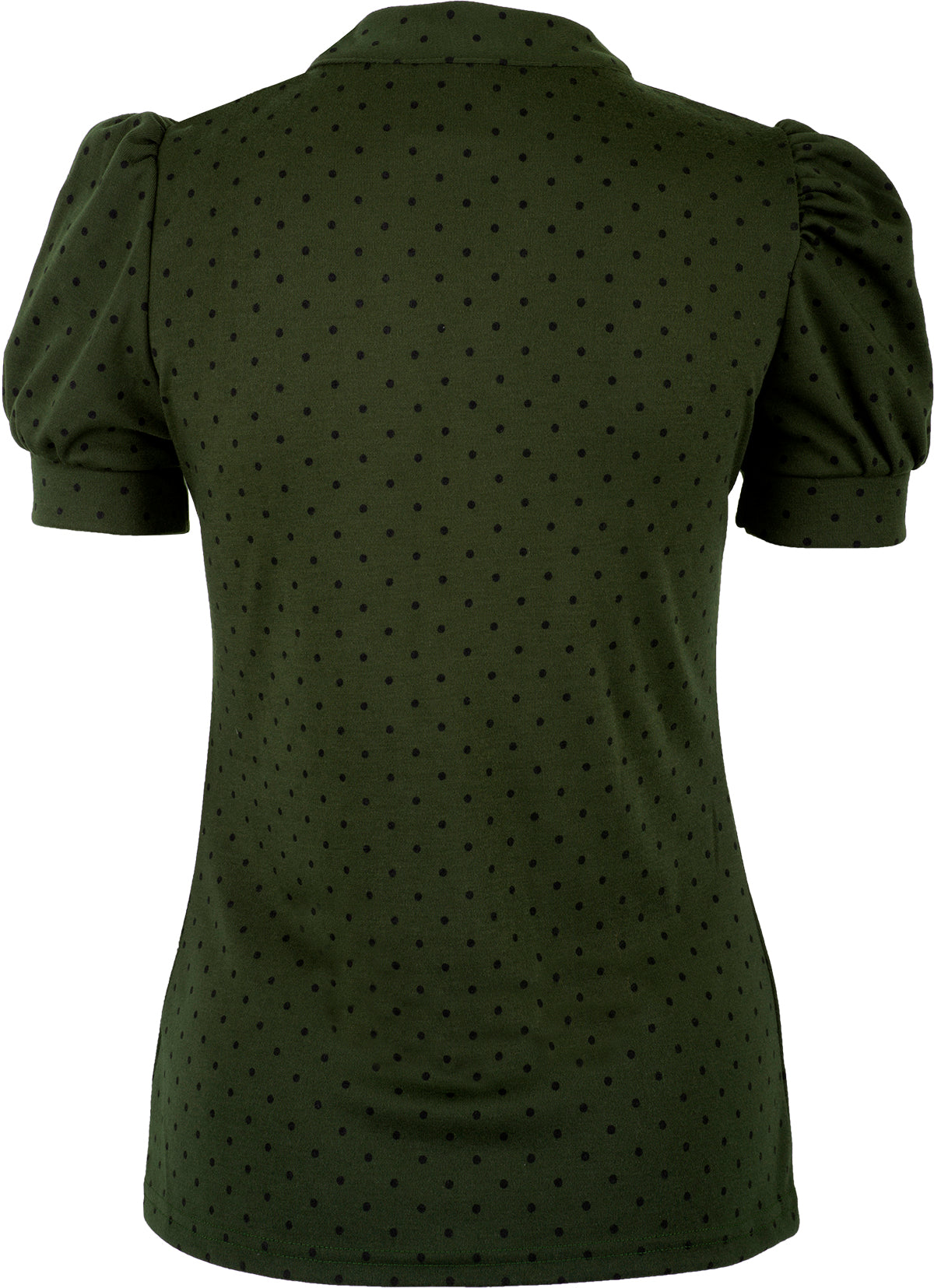 Kuestenluder_KATCHI_Peephole_POLKA_DOT_Kurzarm_SHIRT_Oberteil_Olive-4