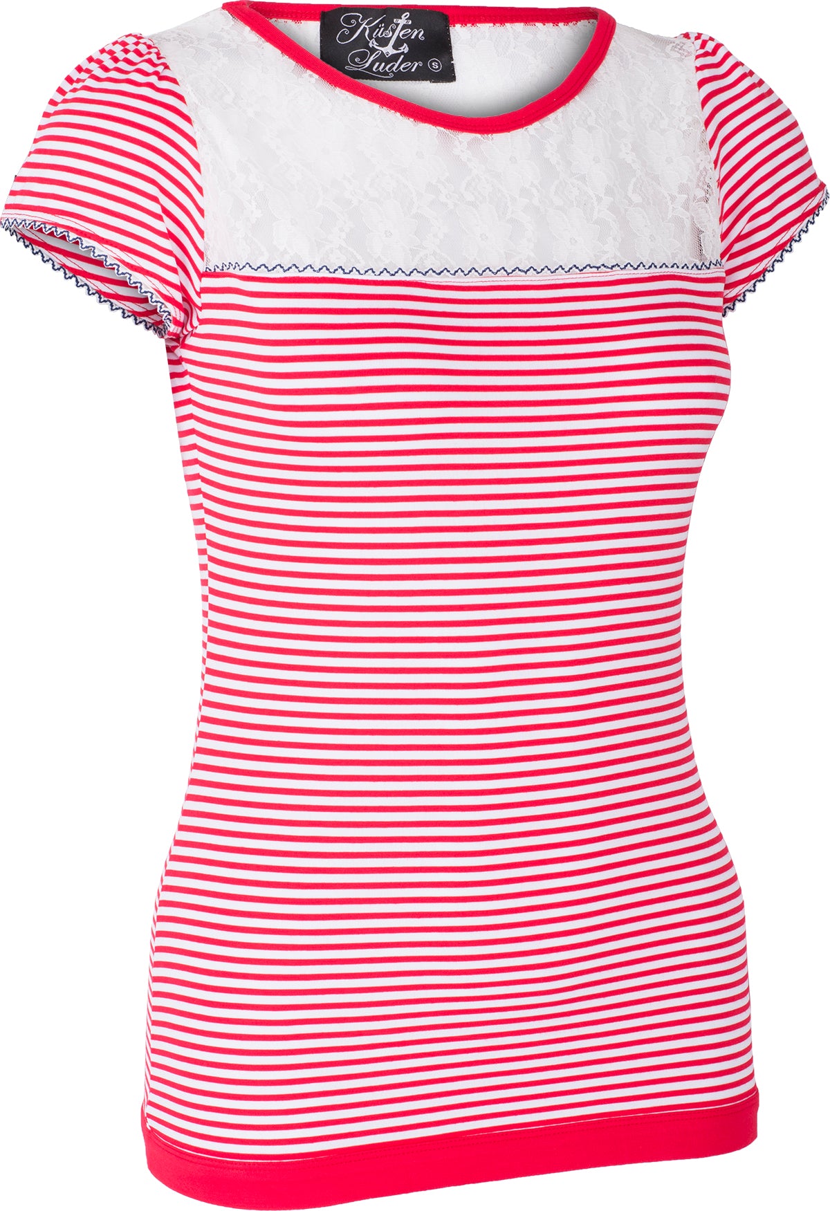 Kuestenluder_KATESA_Streifen_Striped_FLORAL_LACE_50s_Kurzarm_SHIRT_Rot-3jMJFVhbjT4Eic