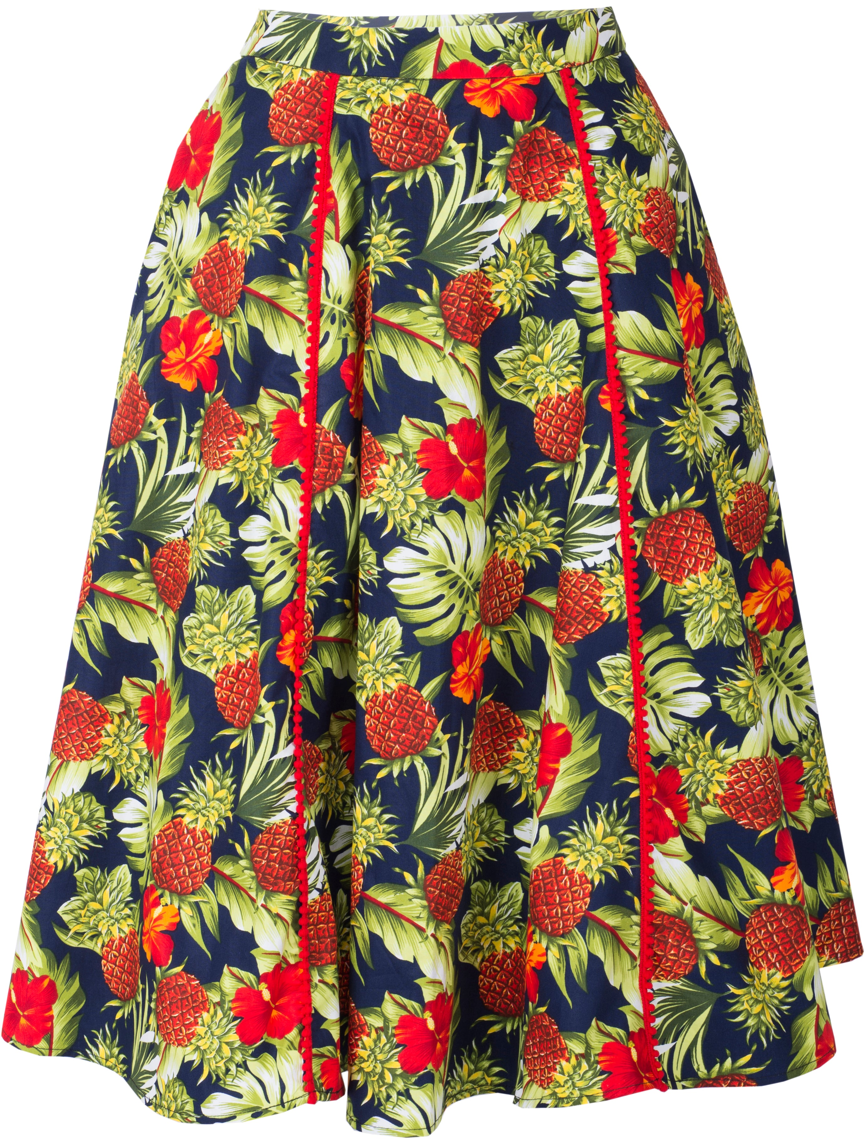 Kuestenluder_KATREIN_Ananas_HIBISCUS_Pompom_Swing_Skirt_ROCK_Blau-1CDB43CKKvZWSB