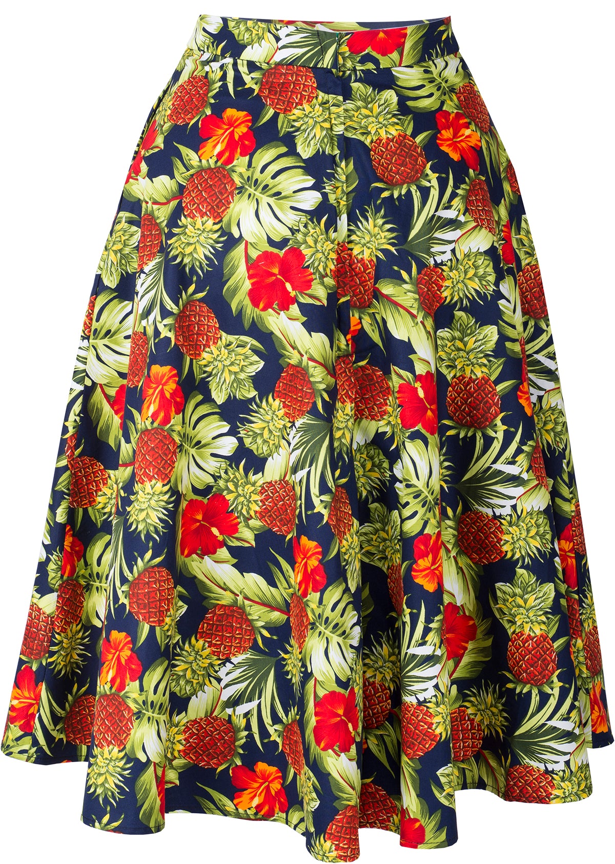 Kuestenluder_KATREIN_Ananas_HIBISCUS_Pompom_Swing_Skirt_ROCK_Blau-54DzHP65OXlAkT