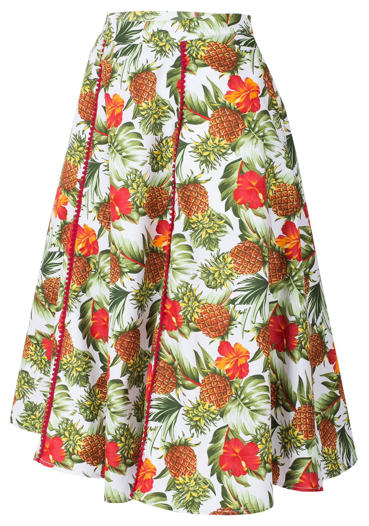 Kuestenluder_KATREIN_Ananas_HIBISCUS_Pompom_Swing_Skirt_ROCK_Weiss-2
