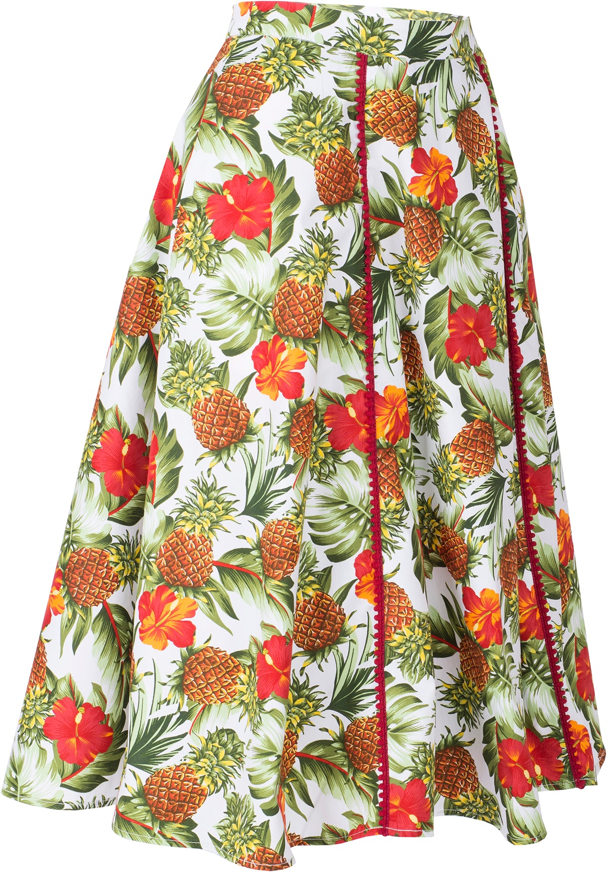 Kuestenluder_KATREIN_Ananas_HIBISCUS_Pompom_Swing_Skirt_ROCK_Weiss-3
