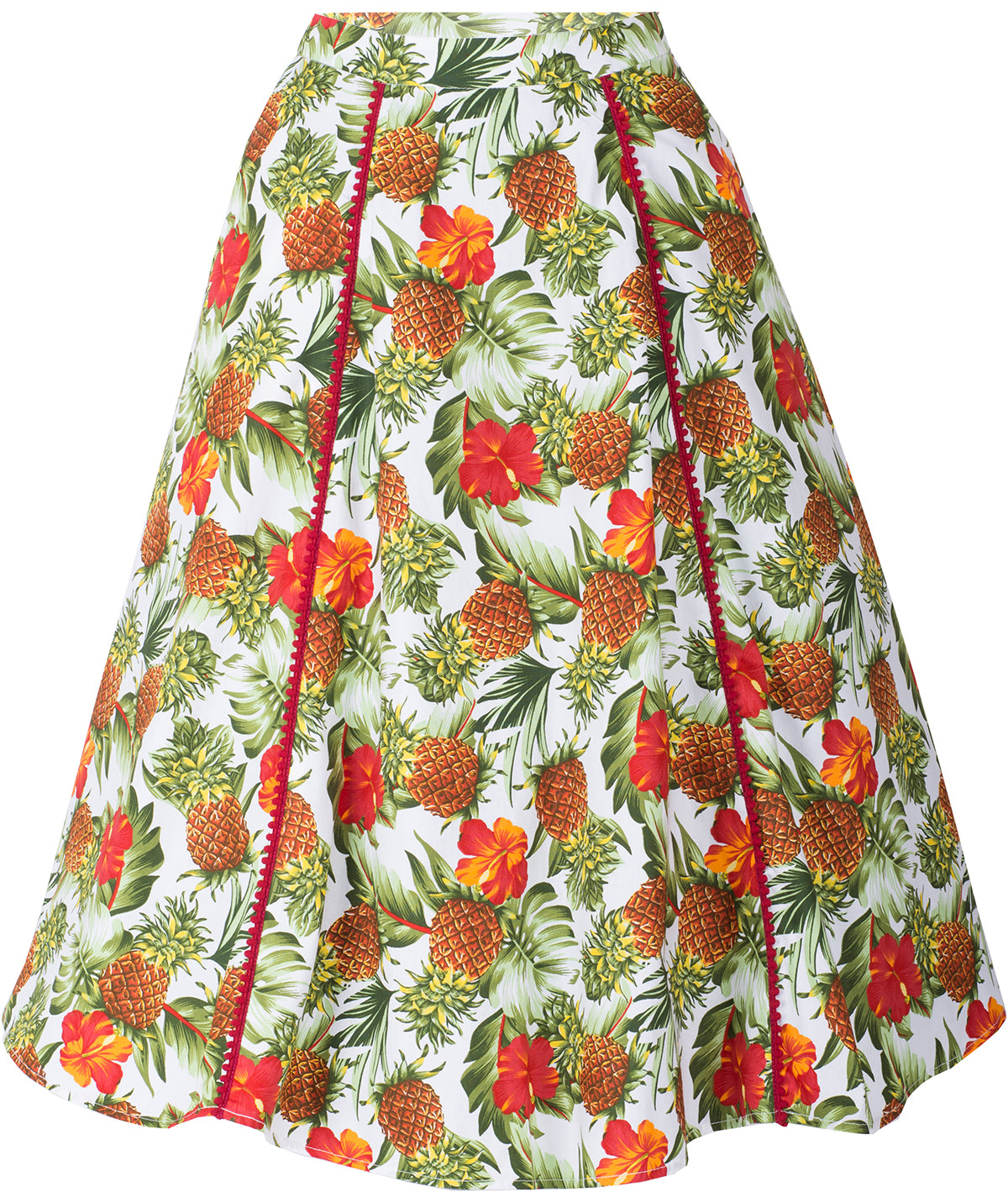 Kuestenluder_KATREIN_Ananas_HIBISCUS_Pompom_Swing_Skirt_ROCK_Weiss-4