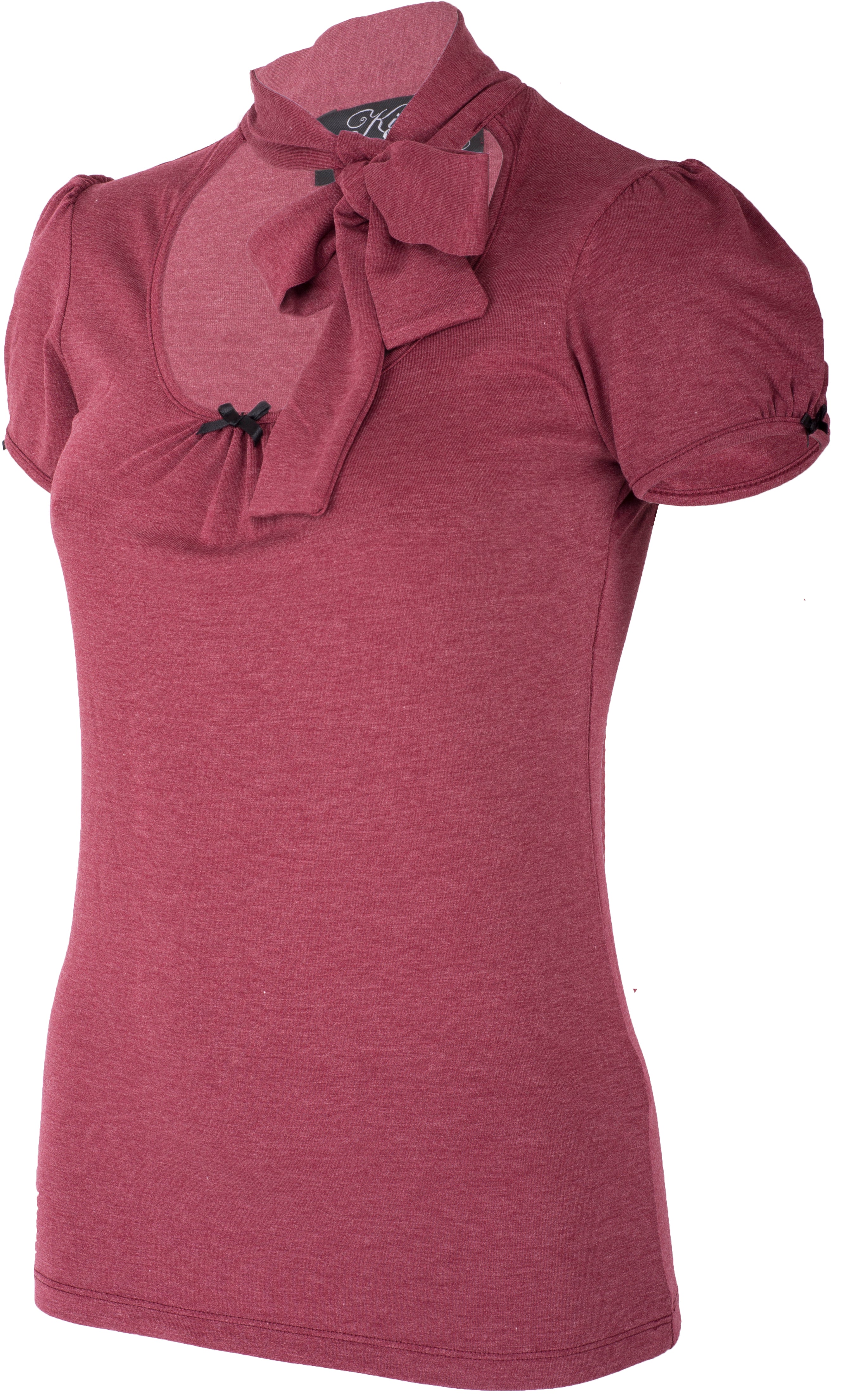 Kuestenluder_KENZIE_Vintage_BOW_Schleife_Kurzarm_SCHLUPPENSHIRT_Beere-2
