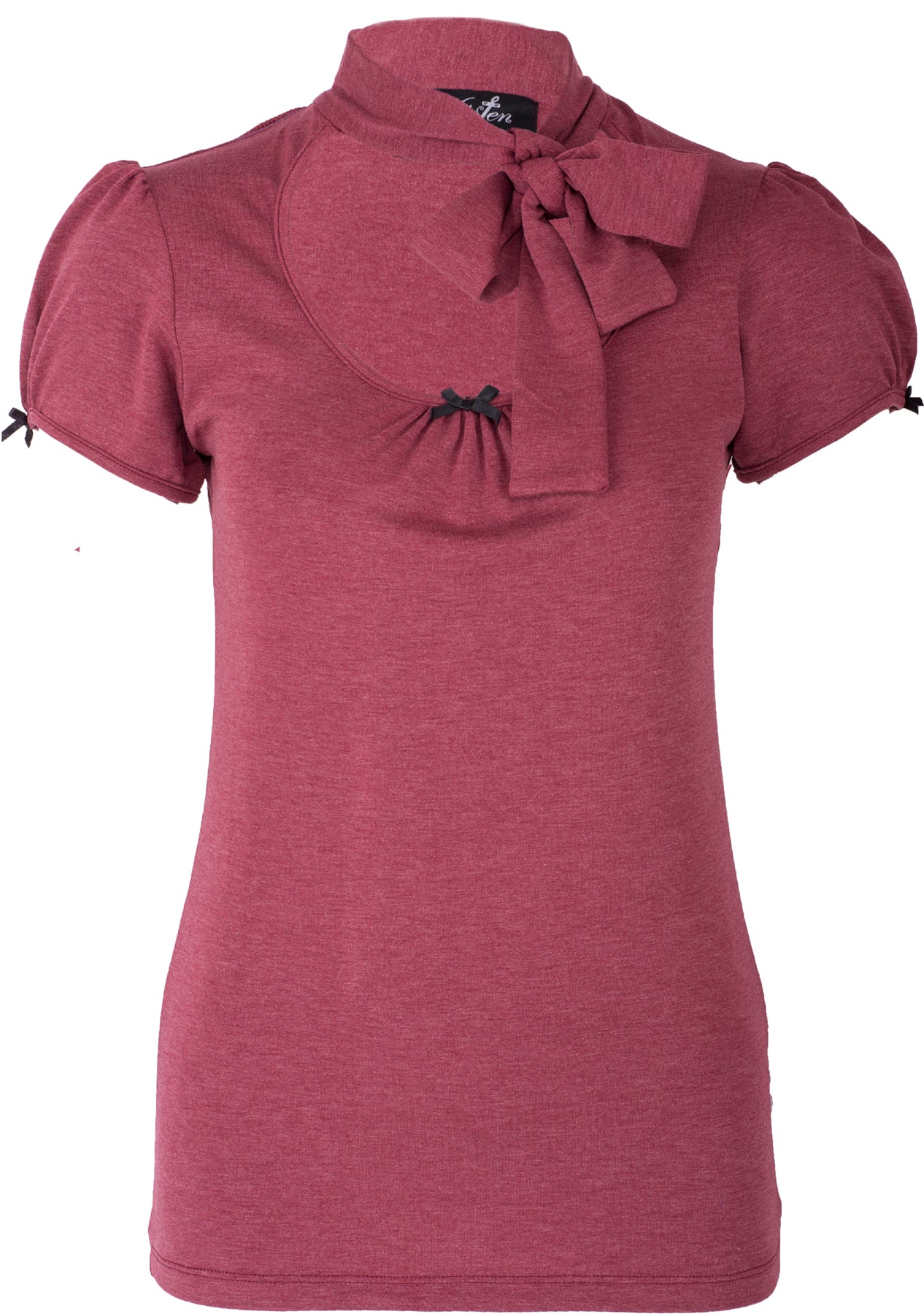 Kuestenluder_KENZIE_Vintage_BOW_Schleife_Kurzarm_SCHLUPPENSHIRT_Beere_killer_kirsche