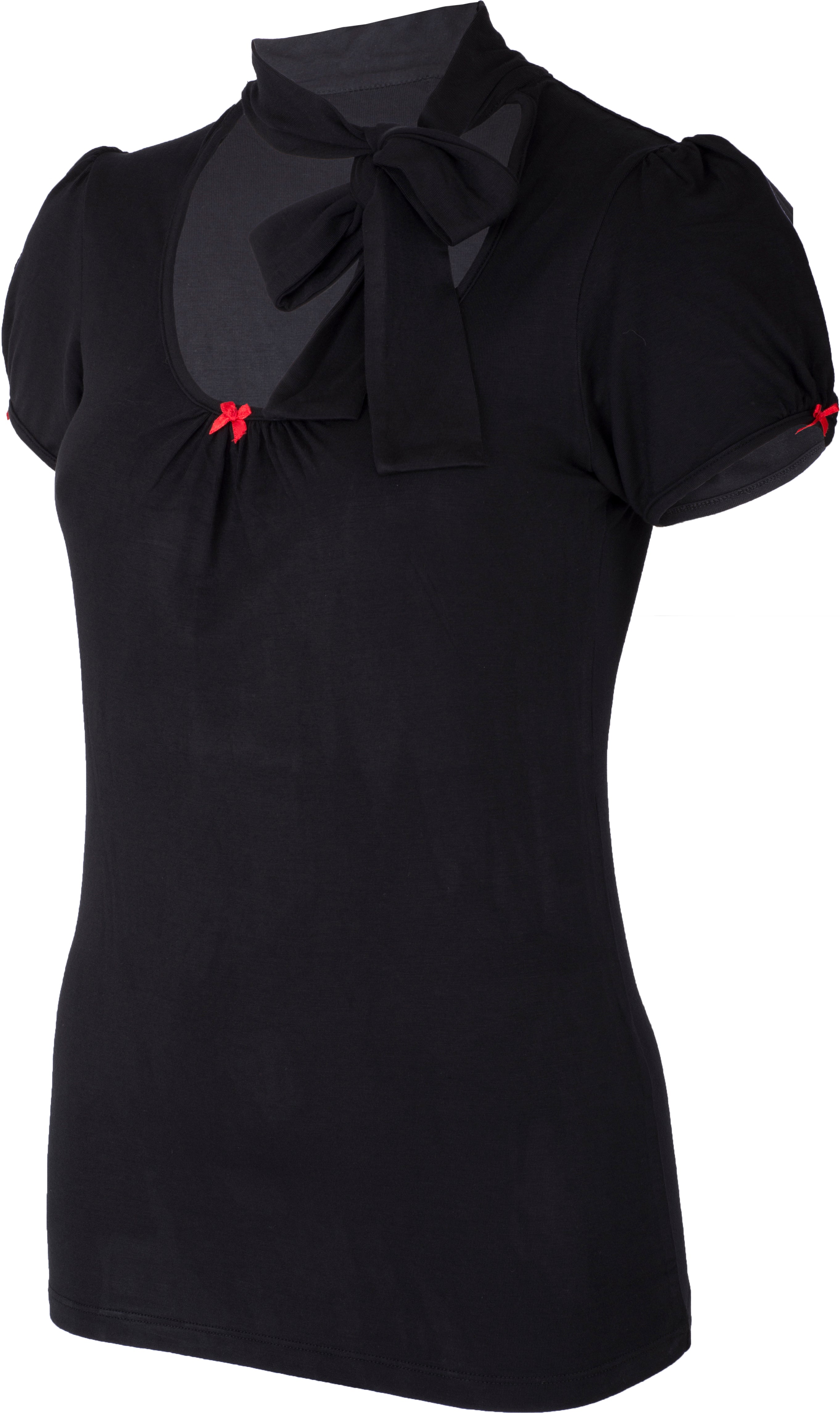 Kuestenluder_KENZIE_Vintage_BOW_Schleife_Kurzarm_SCHLUPPENSHIRT_Schwarz-3