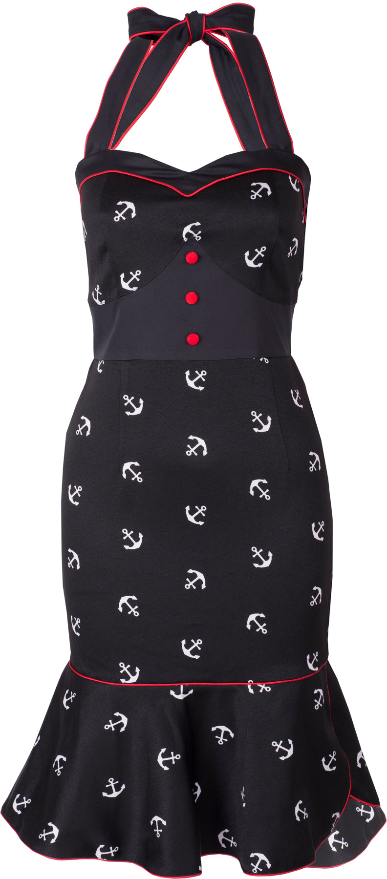 Kuestenluder_KESSY_Vintage_ANKER_Anchor_Neckholder_PENCIL_DRESS_Kleid_killer_kirsche