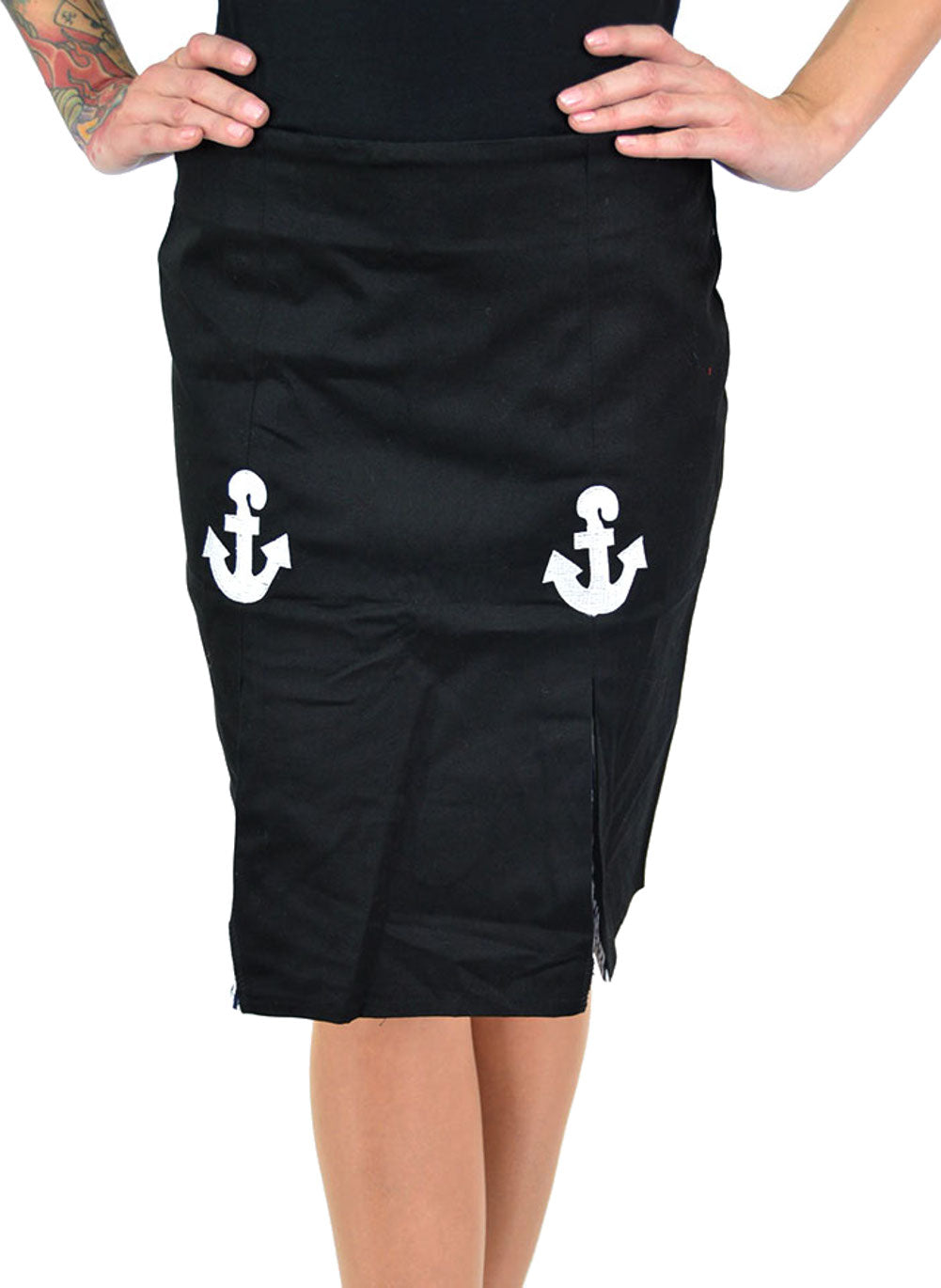 Kuestenluder_KLOHE_Anchor_ANKER_50s_Striped_PIN_UP_Sailor_ROCK_-_Schwarz