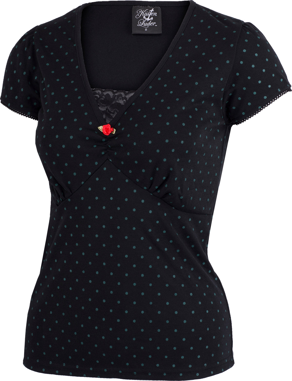 Kuestenluder_LABIEBA_Polka_Dot_PUNKTE_Lace_Kurzarm_SHIRT_Oberteil_Black-2vay7GEwqPTEsd