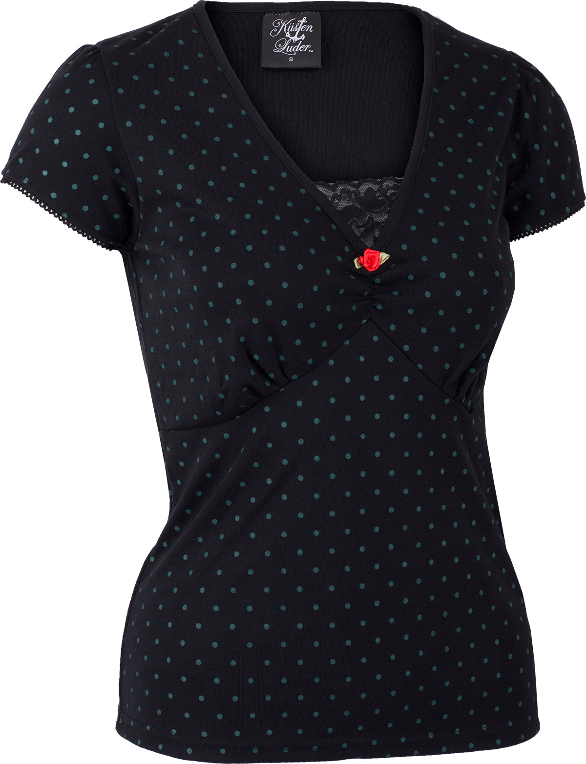 Kuestenluder_LABIEBA_Polka_Dot_PUNKTE_Lace_Kurzarm_SHIRT_Oberteil_Black-3gPnCTfpY9aSBv