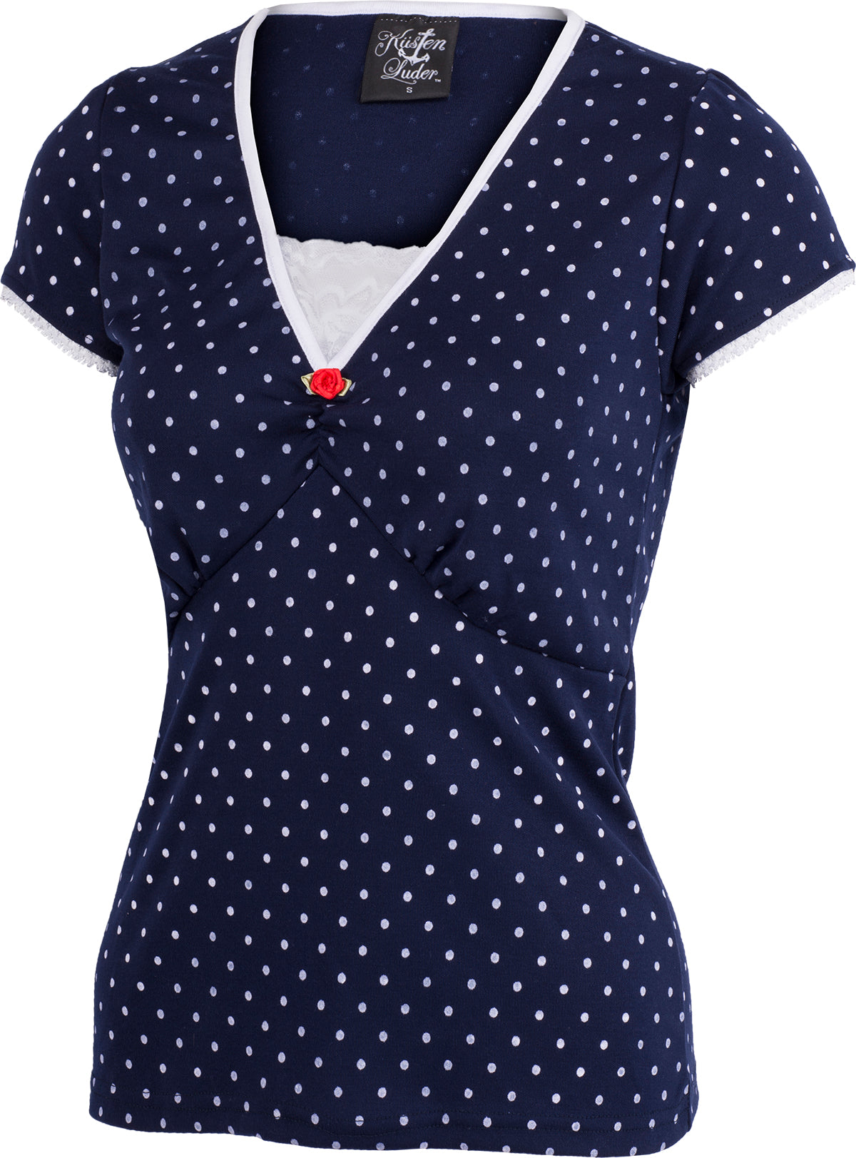 Kuestenluder_LABIEBA_Polka_Dot_PUNKTE_Lace_Kurzarm_SHIRT_Oberteil_Navy-2BdipoIM8VJmg5