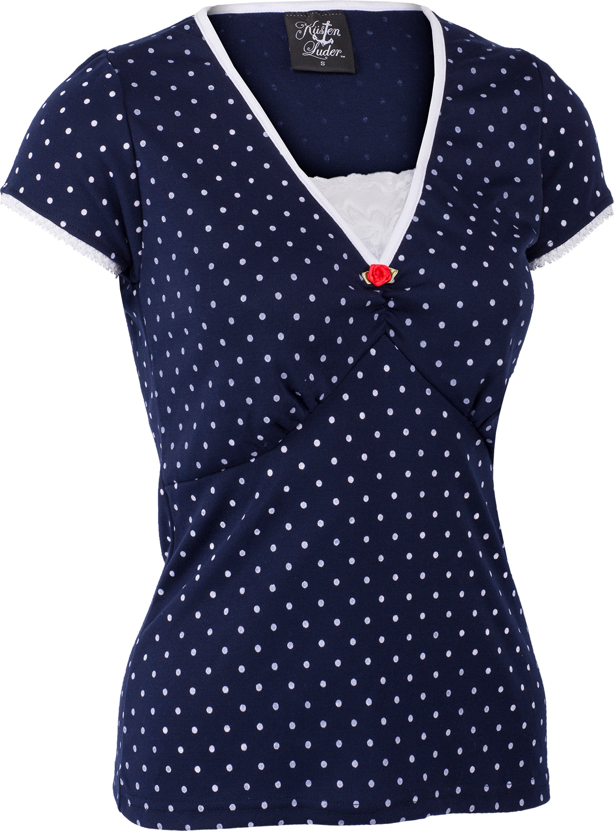 Kuestenluder_LABIEBA_Polka_Dot_PUNKTE_Lace_Kurzarm_SHIRT_Oberteil_Navy-3UGe9MjYWv4RPZ