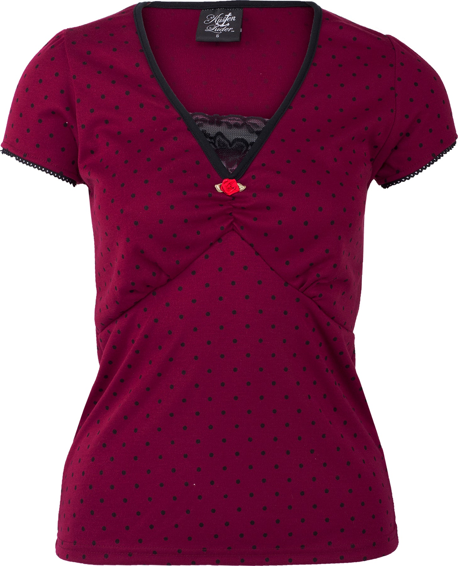 Kuestenluder_LABIEBA_Polka_Dot_PUNKTE_Lace_Kurzarm_SHIRT_Oberteil_Rot_killer_kirschegxb6KrNALyAC0