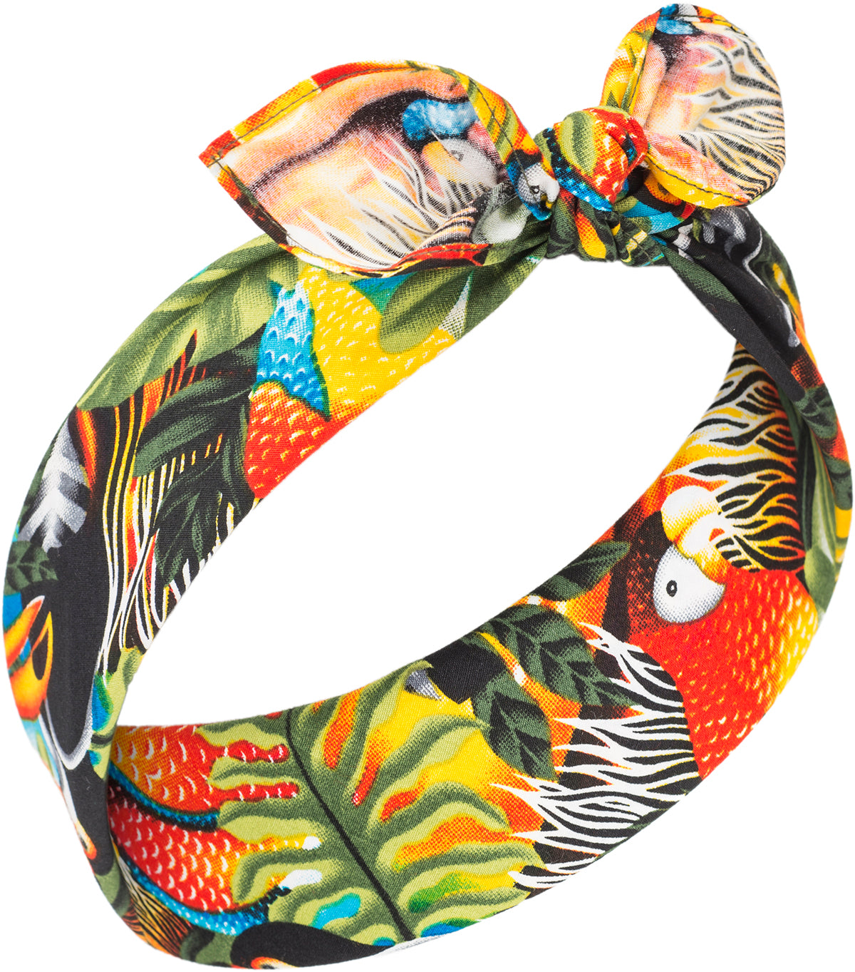 Kuestenluder_LAHELA_Tropical_Palm_Leaf_PARROT_Toucan_SUNSET_BANDANA-2