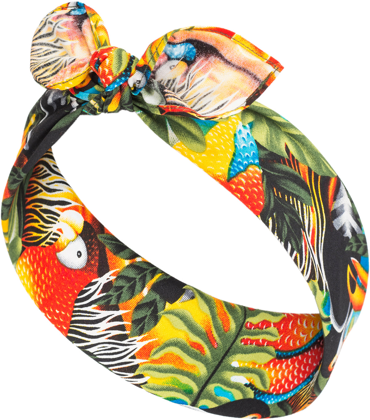 Kuestenluder_LAHELA_Tropical_Palm_Leaf_PARROT_Toucan_SUNSET_BANDANA-3