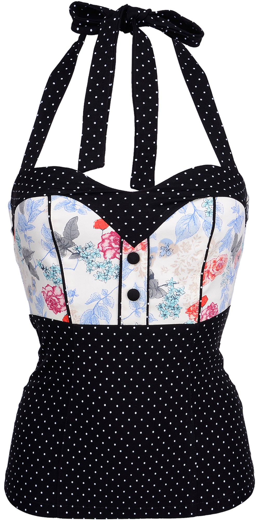 Kuestenluder_LECIA_Polka_Dots_PUNKTE_Vintage_FLORAL_Blueten_TOP
