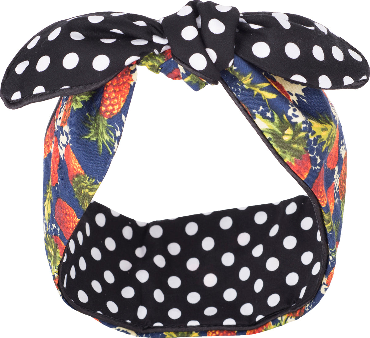 Kuestenluder_LEDA_Polka_Dot_ANANAS_Pineapple_Paspel_HAARBAND_Hair_Band-1