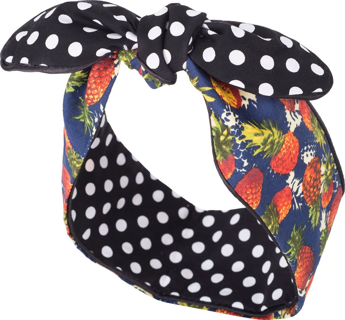 Kuestenluder_LEDA_Polka_Dot_ANANAS_Pineapple_Paspel_HAARBAND_Hair_Band-2