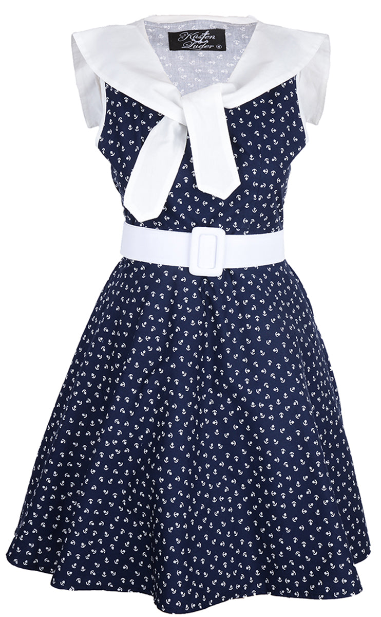 Kuestenluder_LEIAH_Anker_50s_Anchor_Sailor_Swing_DRESS_Kleid_-_Blau