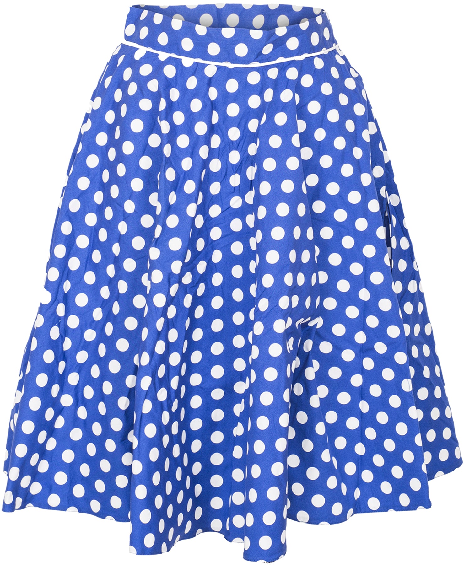 Kuestenluder_LENORE_Vintage_POLKA_DOT_Punkte_Swing_Skirt_TELLERROCK_-_Blau_killer_kirsche