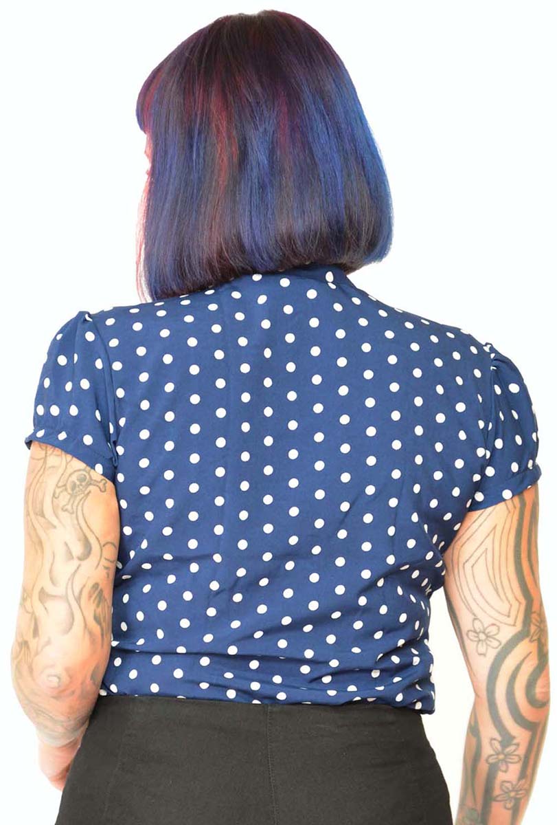 Kuestenluder_LERA_Vintage_PUNKTE_Kurzarm_SCHLUPPENBLUSE_Oberteil_Blau-9