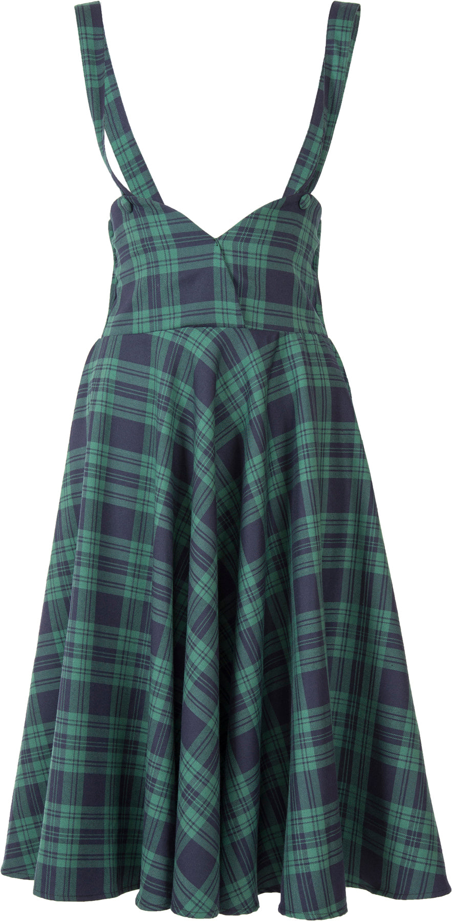 Kuestenluder_LEVKE_Vintage_TARTAN_Suspenders_SWING_Skirt_ROCK_Gruen_killer_kirsche