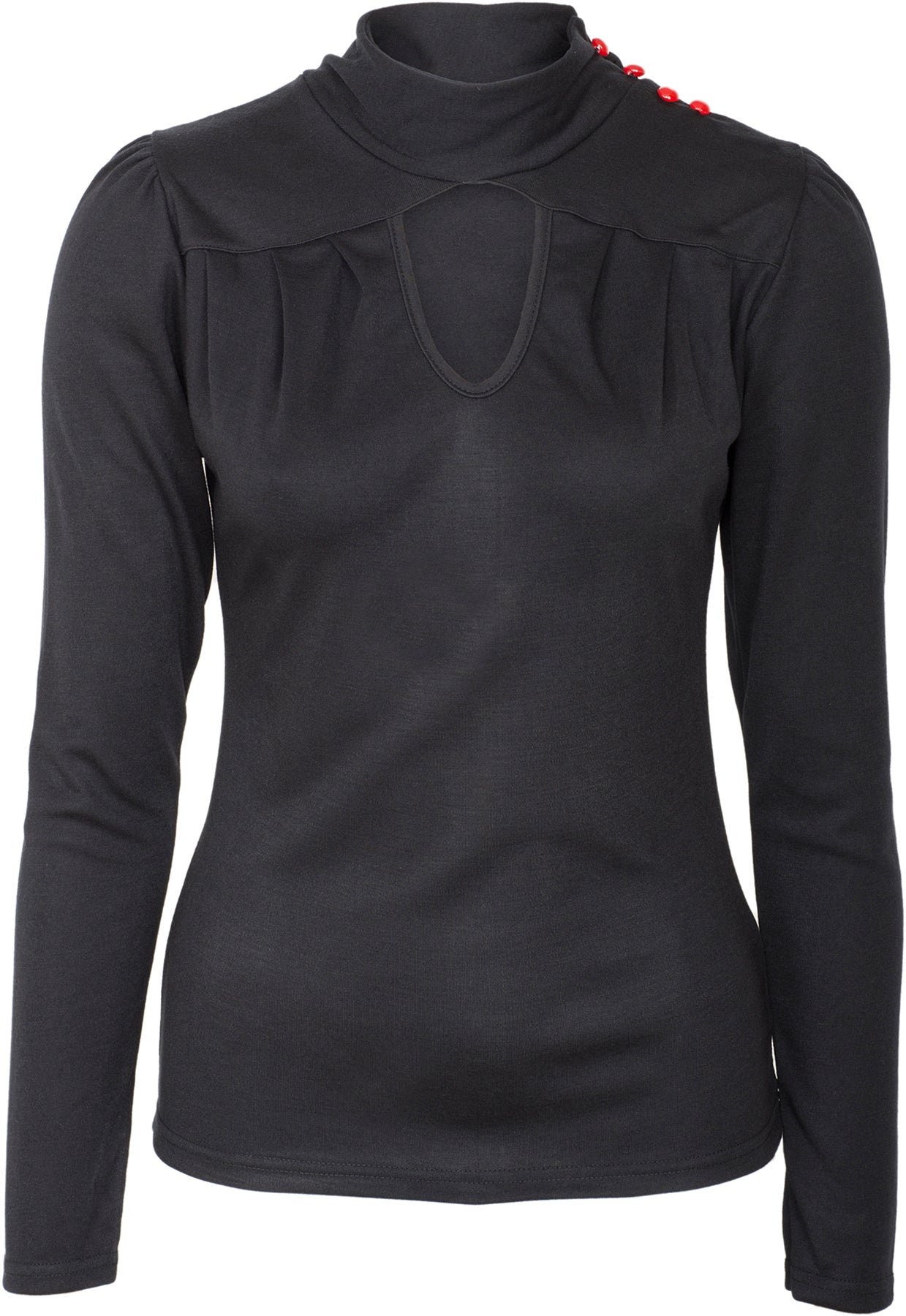 Kuestenluder_LIBBY_50s_PEEPHOLE_Vintage_Collar_Langarm_SHIRT_-_Blk_killer_kirscheseF9rmPFBklyF