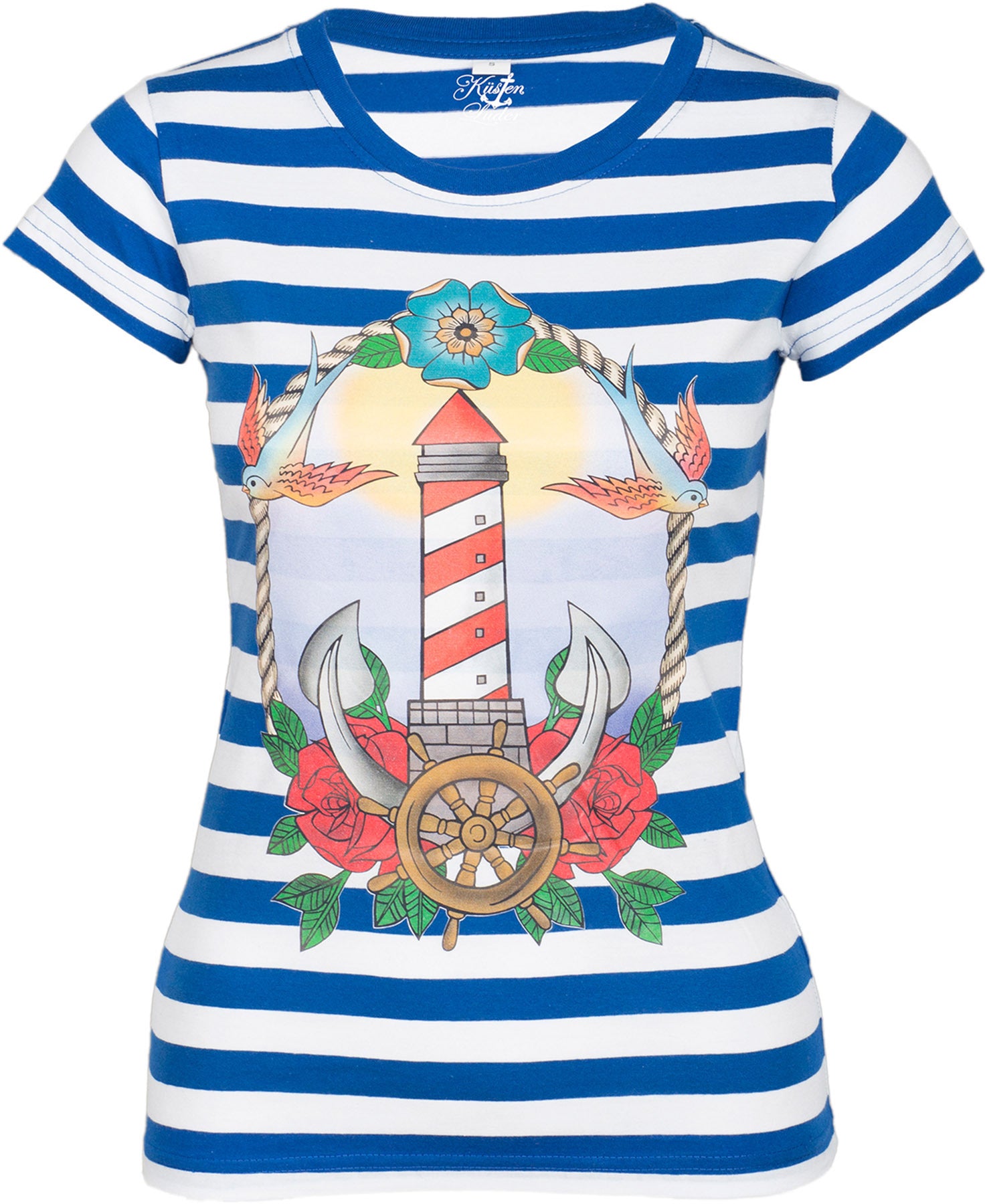 Kuestenluder_LIGHTHOUSE_Leuchtturm_Oldschool_Sailor_Streifen_SHIRT_killer_kirsche