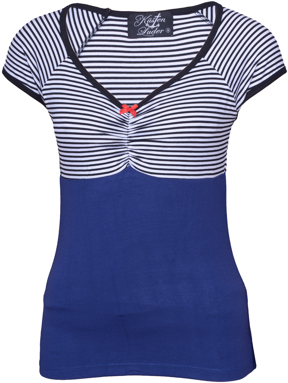 Kuestenluder_LILIA_Sailor_STRIPED_V-Neck_Pin_Up_Streifen_SHIRTWpHX3zT2nIYOc