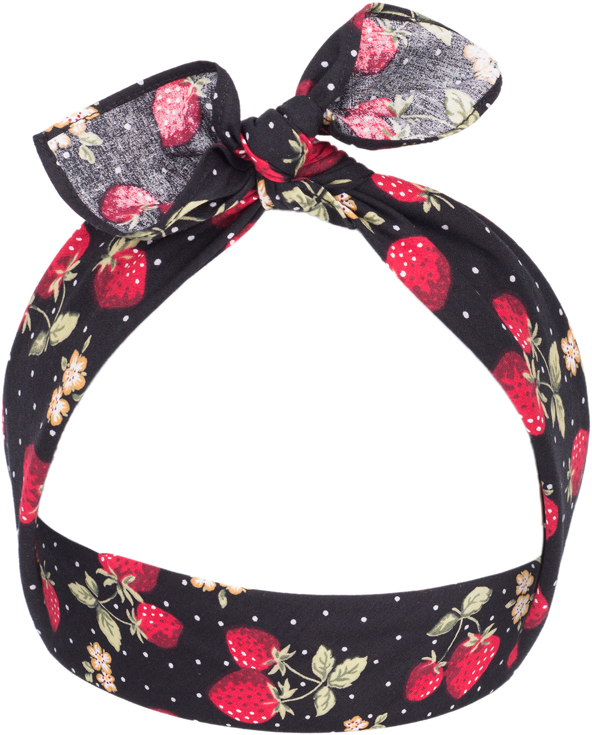 Kuestenluder_LINA_Polka_Dots_ERDBEEREN_Punkte_50s_Pin_Up_Nickituch_BANDANA-1