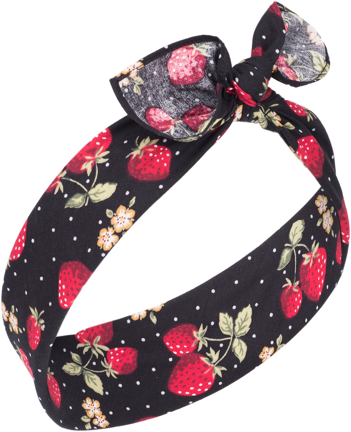 Kuestenluder_LINA_Polka_Dots_ERDBEEREN_Punkte_50s_Pin_Up_Nickituch_BANDANA-2