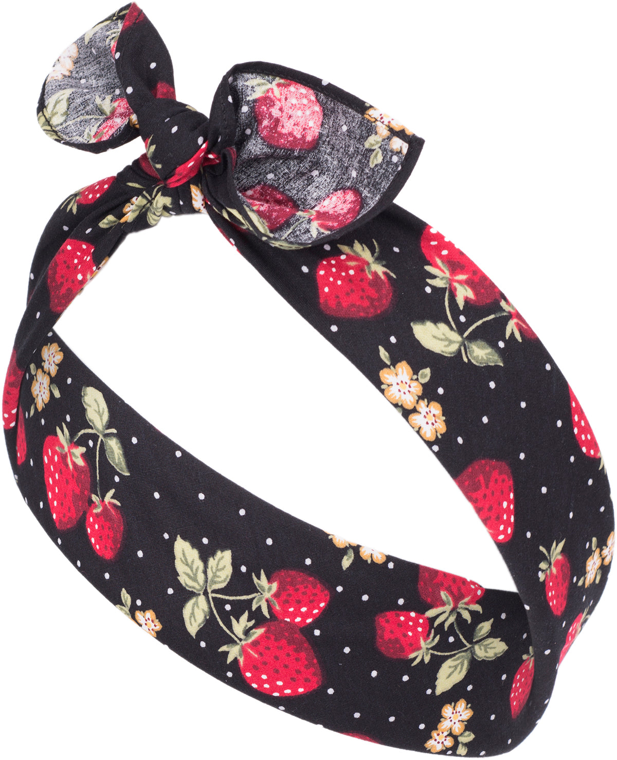 Kuestenluder_LINA_Polka_Dots_ERDBEEREN_Punkte_50s_Pin_Up_Nickituch_BANDANA-3