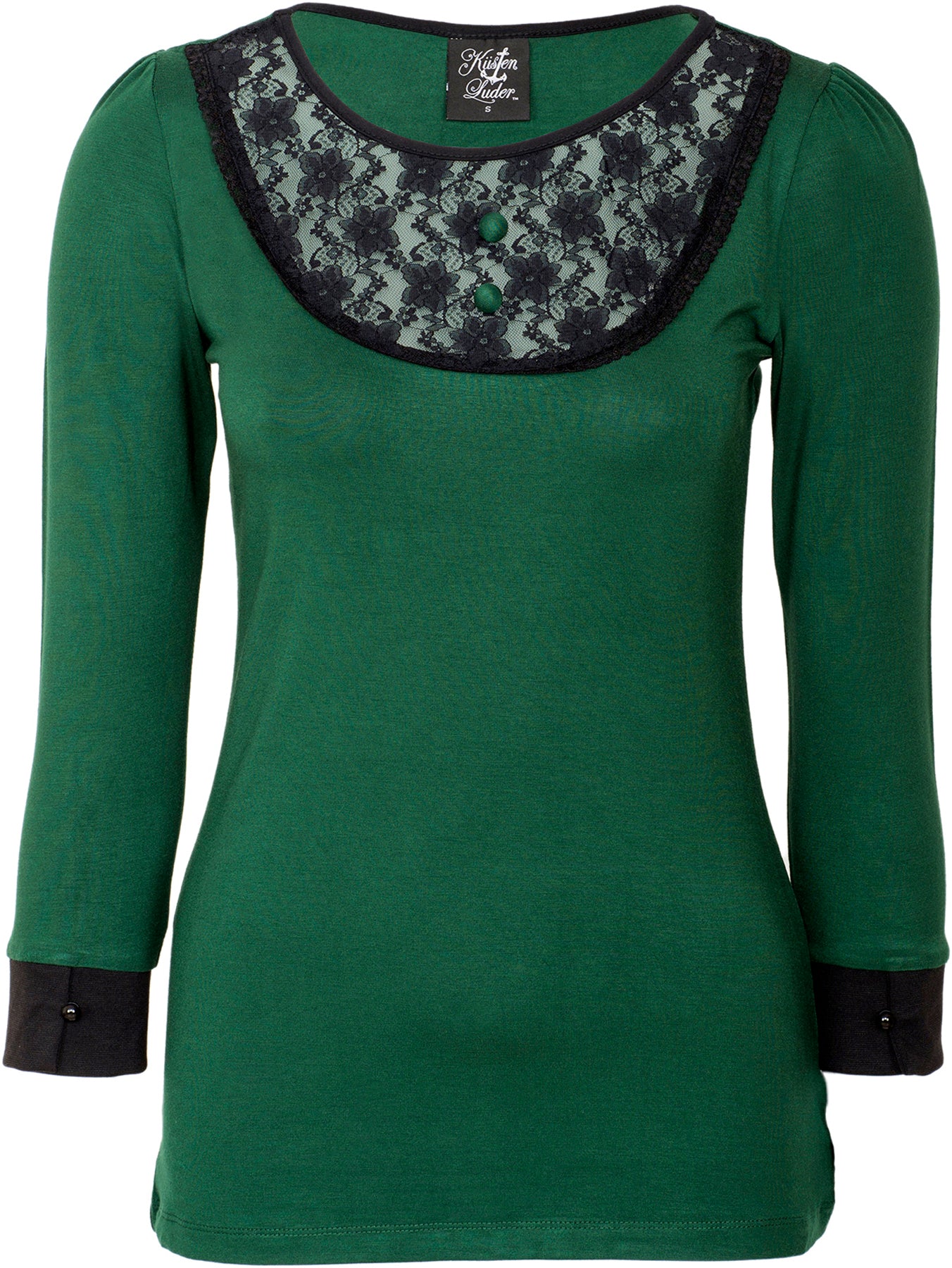 Kuestenluder_LISSA_50s_Nostalgic_LACE_Vintage_Spitzen_siebenachtel_SHIRT_Oberteil_killer_kirsche