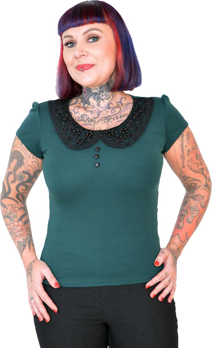 Kuestenluder_LOTTY_Vintage_CROCHET_Bubikragen_Kurzarm_SHIRT_Gruen-1