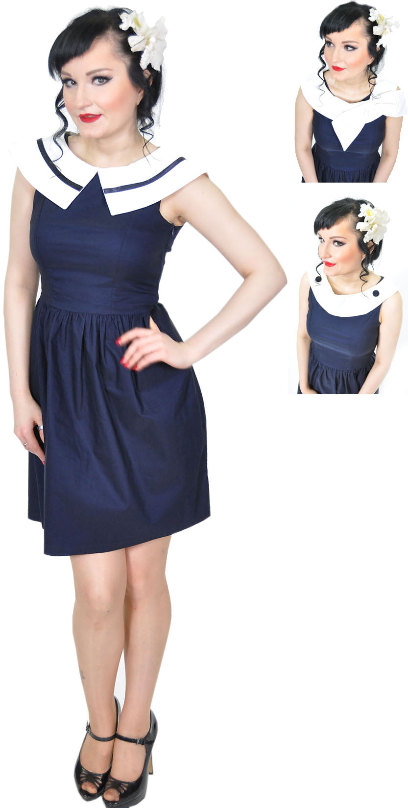 Kuestenluder_LOVEDAY_Vintage_Collar_Sailor_DRESS_Kleid_mit_Wechselkragen_-_Blau
