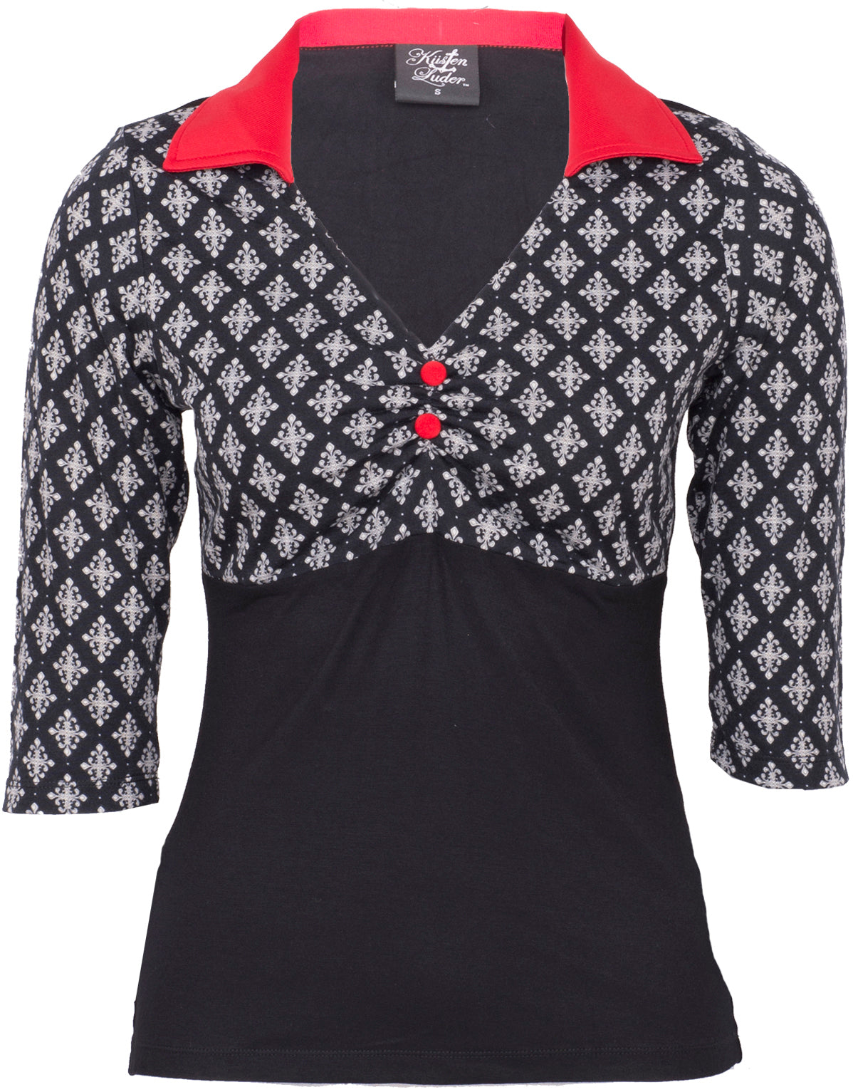 Kuestenluder_LUCIE_Vintage_Ornament_LILY_Red_Collar_Bluse_SHIRT_-_SchwarzegyiDZAQ7mLww