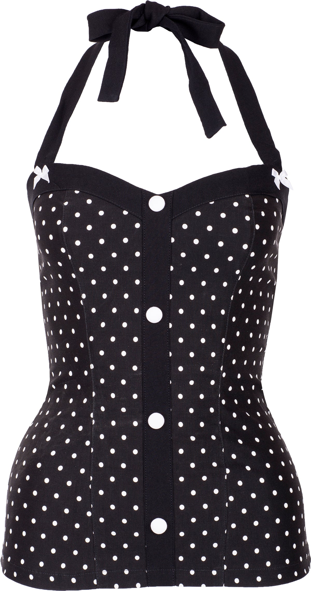 Kuestenluder_LULJA_Vintage_PUNKTE_Polka_Dot_Bow_NECKHOLDER_TOP-1