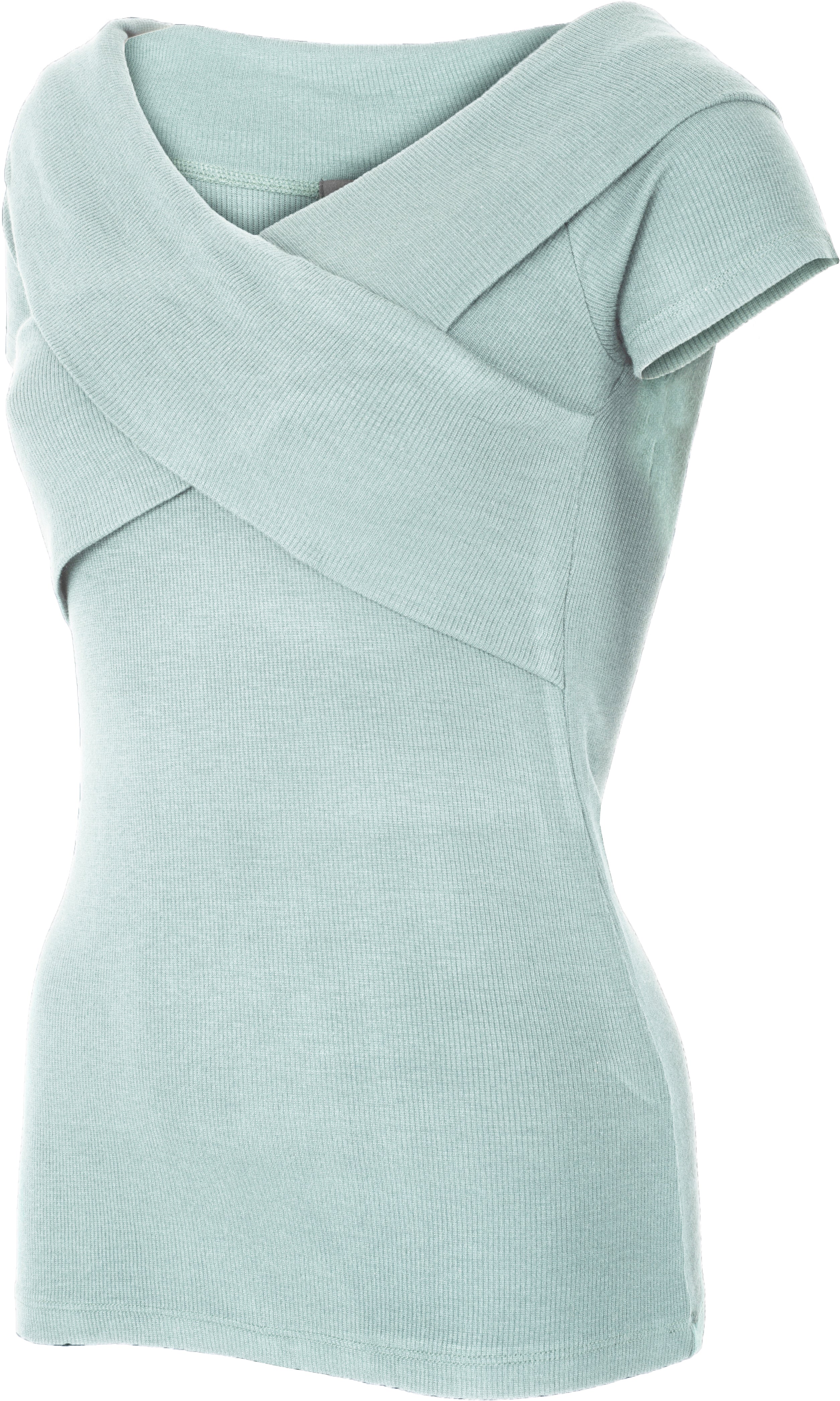 Kuestenluder_LUZIE_Vintage_WRAP_Rippstrick_KURZARM_Shirt_Oberteil_Grau-2