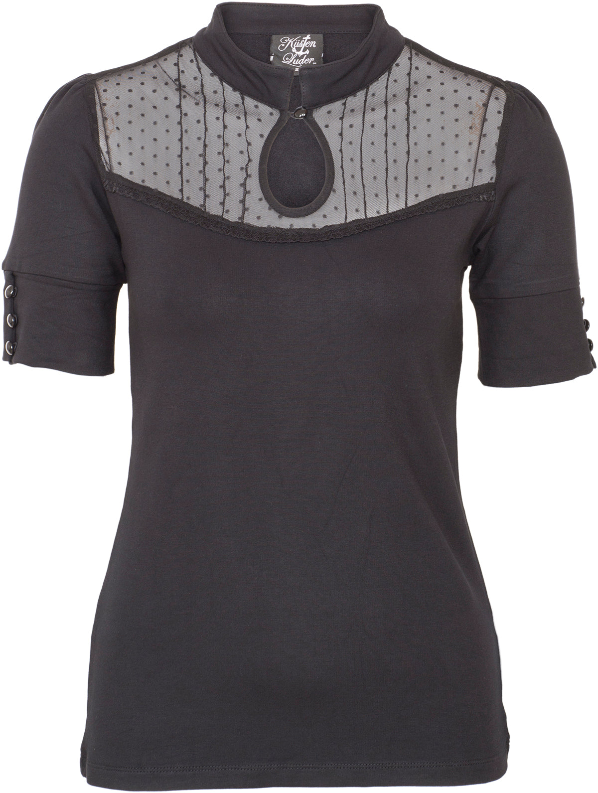 Kuestenluder_LYRA_Vintage_Polka_Dot_MESH_Peephole_Collar_SHIRT_Bluse_Blk-1DvNKYRO8gxLUt