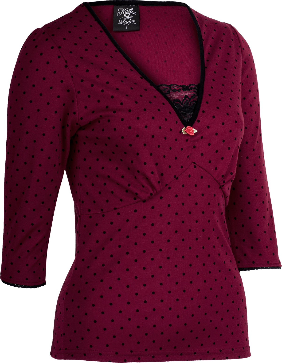Kuestenluder_Labieba_50s_Polka_Dot_PUNKTE_Lace_34_Arm_SHIRT_Oberteil_-_rot_039mINutkICJo7H