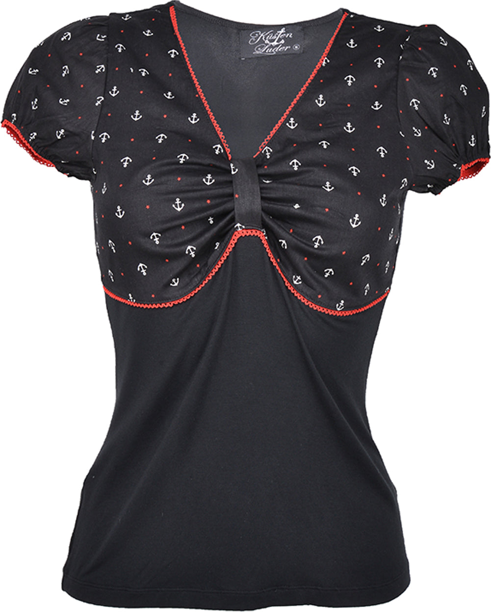 Kuestenluder_MACIE_Anchor_SAILOR_50s_Pin_Up_V-Neck_SHIRT