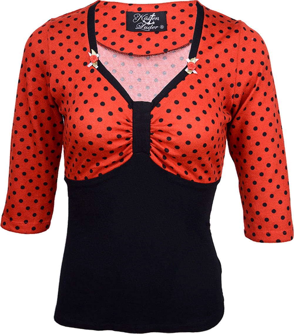 Kuestenluder_MAIRE_Vintage_POLKA_DOTS_Punkte_Rose_PinUp_SHIRT