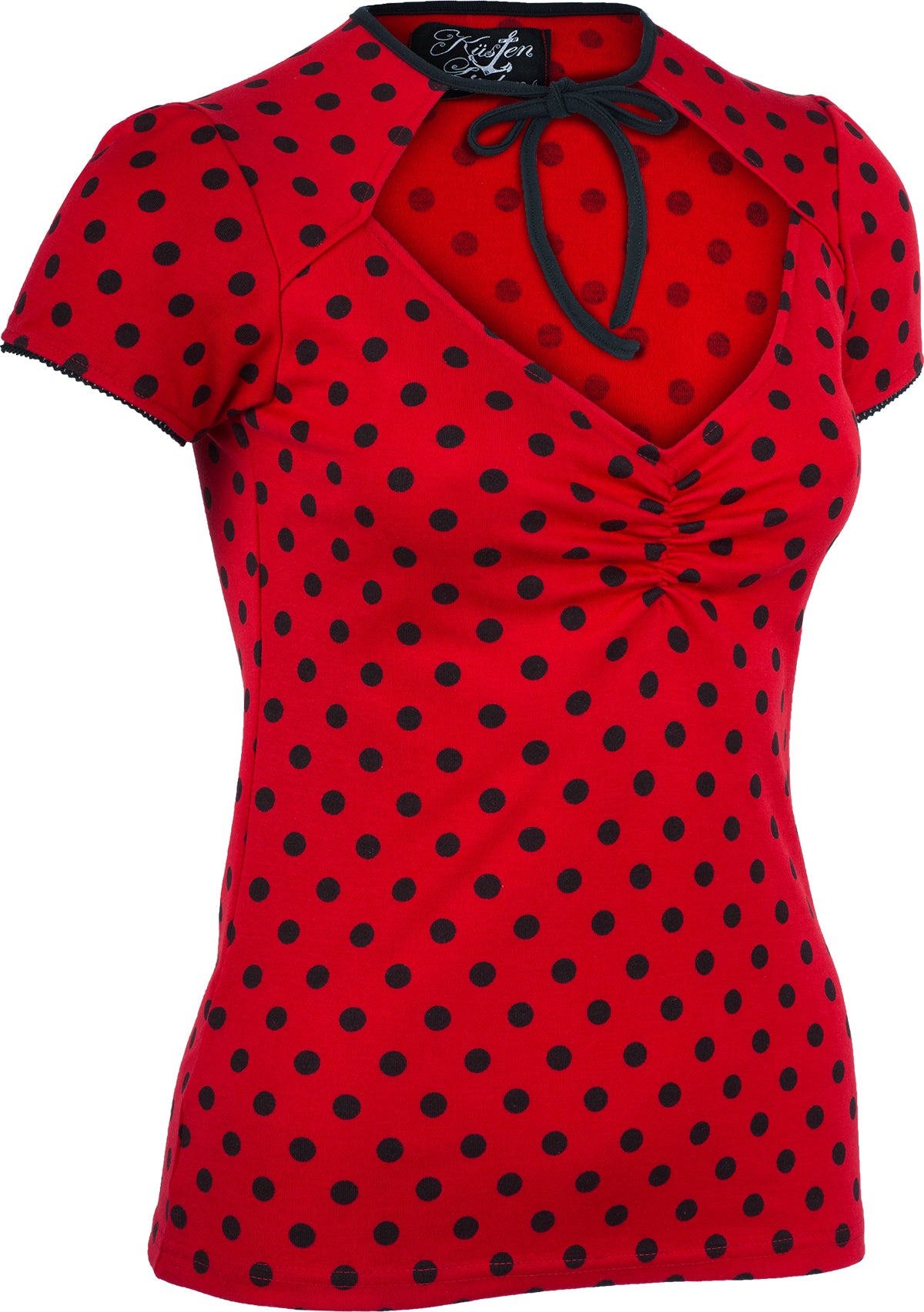 Kuestenluder_MAJELLE_Cut-Out_POLKA_DOT_Punkte_Kurzarm_SHIRT_Oberteil-34MhDXplGGp9Yn