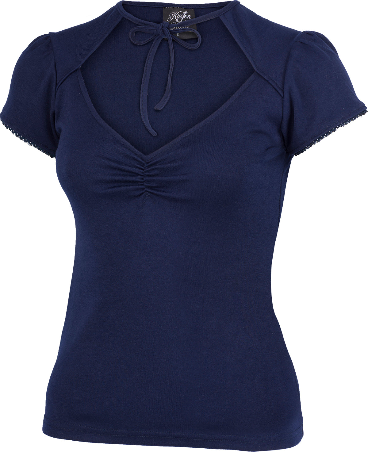 Kuestenluder_MAJELLE_Vintage_CUT-OUT_Bow_Kurzarm_SHIRT_Oberteil_Navy-2