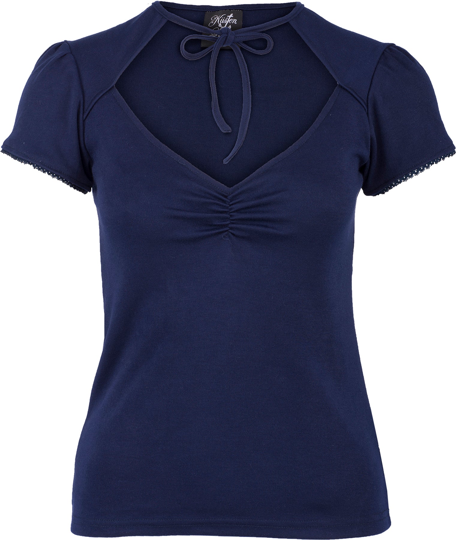Kuestenluder_MAJELLE_Vintage_CUT-OUT_Bow_Kurzarm_SHIRT_Oberteil_Navy_killer_kirscheLtKSzH2FPLnoi